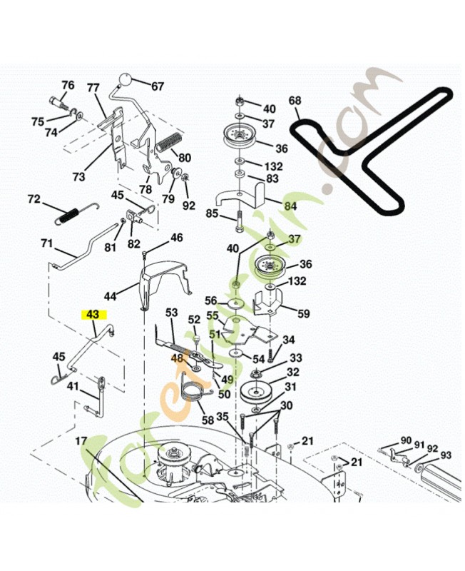 Barre husqvarna ref . 529842801 Remplace 532140083