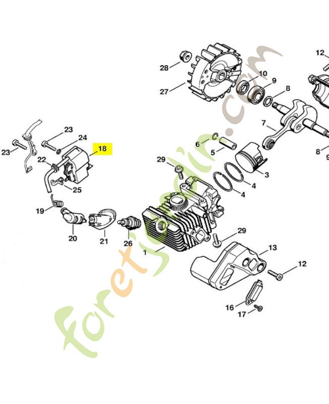 Module d'allumage 1137-400-1307. Pièce détachée Stihl / Vicking