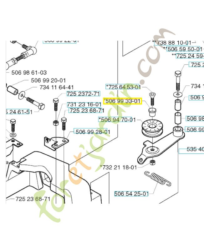 Douille 506993301. Pièce de rechange Husqvarna