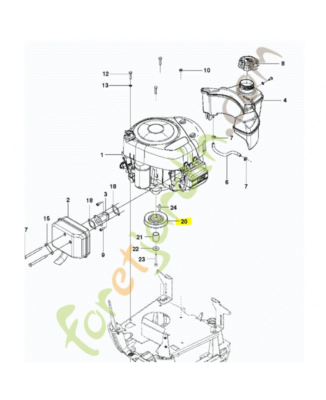 poulie husqvarna ref. 522827601 en stock