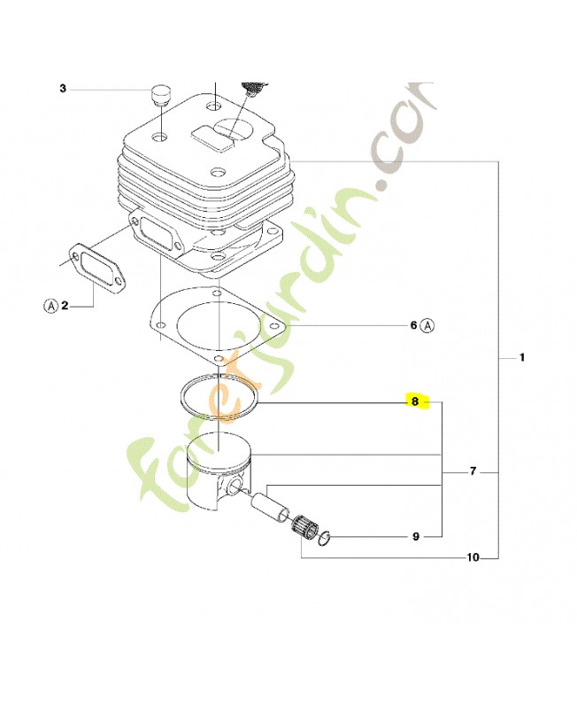 Segment de piston husqvarna réf : 544224801
