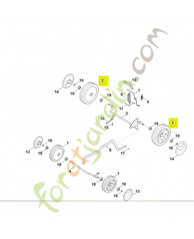 Roue 200 mm Stihl réf 0000-700-0400  - Pièce détachée Stihl / Vicking