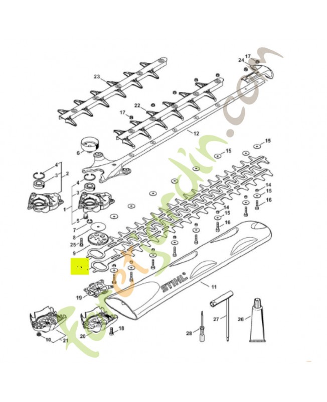 jeu de 2 Couteau 600 mm / 24 Stihl réf 4242-710-6003 et 4242-710-6002 .Pièce détachée Stihl