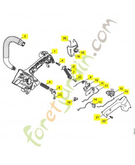 Carter de poignée complet Stihl réf 1145-790-1016 - Pièce détachée Stihl