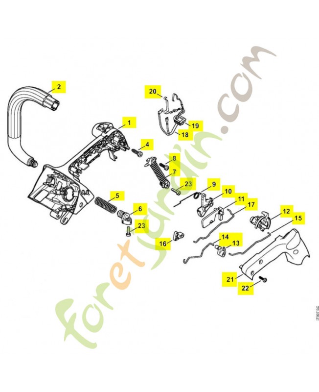 Carter de poignée complet Stihl réf 1145-790-1016 - Pièce détachée Stihl