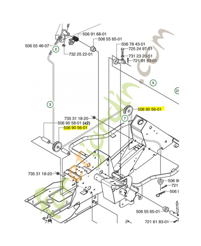 poulie husqvarna ref. 506905601 Remplace la référence 506889401