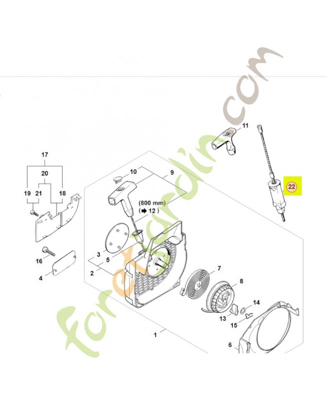 Câble de lancement Ø 3,5 mm stihl réf 1123-190-2900