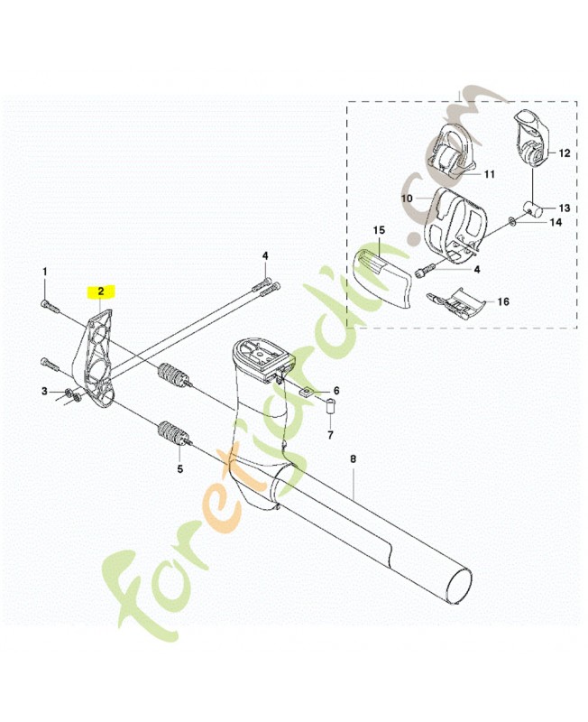 Support husqvarna ref. 589015801 Remplace référence 503955306, 503955304, 503955302, 503955301.