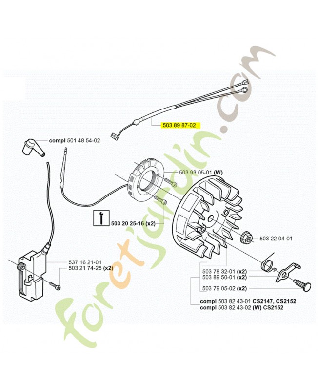 Cable husqvarna ref. 503898702