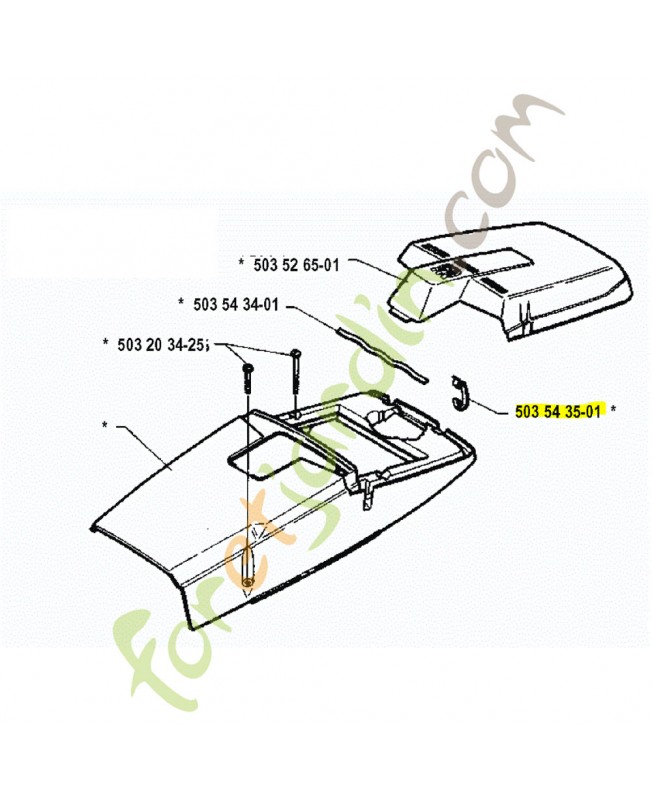 clips couvercle filtre husqvarna ref. 503543501