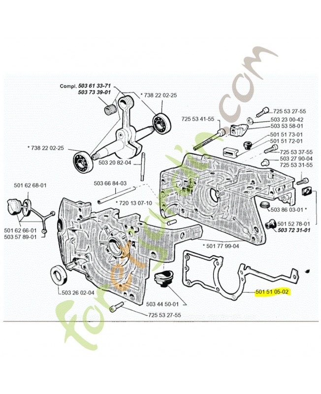 Joint carter moteur husqvarna ref. 501510502 Remplace référence 501510501