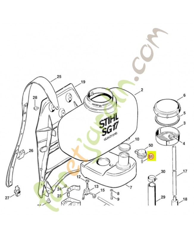 Goupille filetée Stihl Réf 0000-951-5815