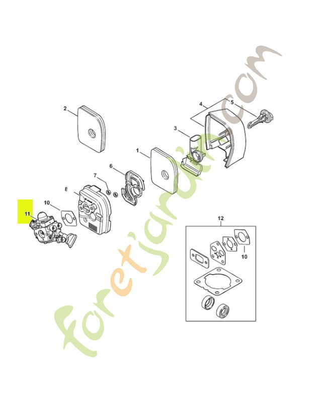 Carburateur c1m-s203 stihl réf: 4241-120-0607