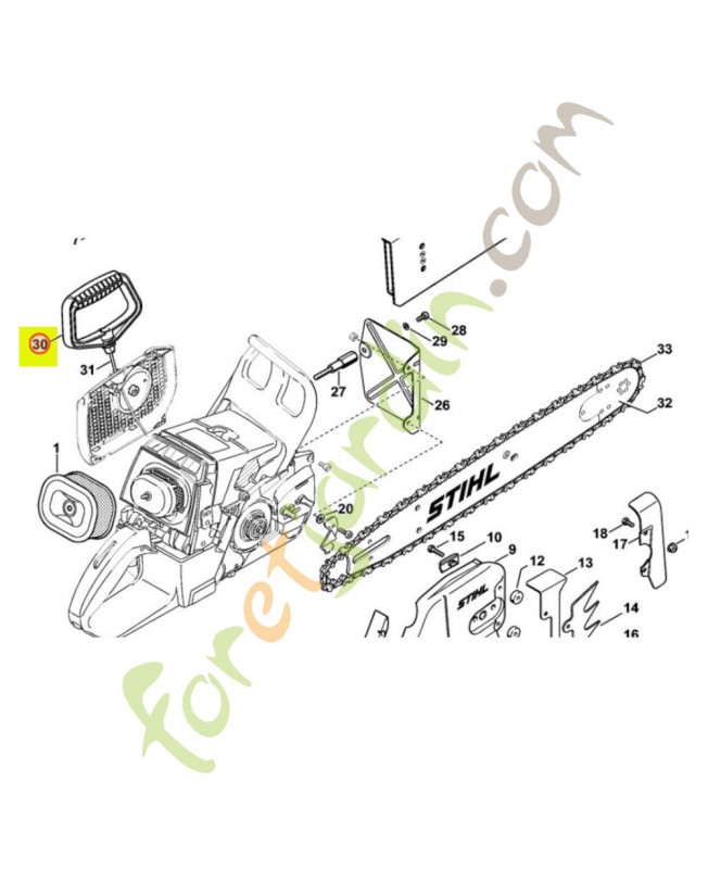 Poignée de lanceur Stihl Réf 1128-195-3401