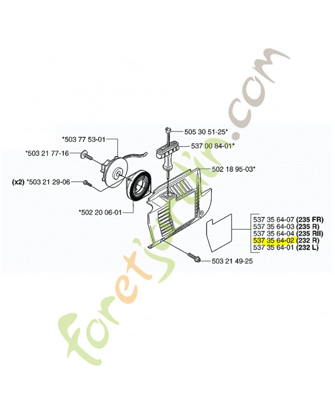 Autocollant husqvarna ref. 537356402 Remplace référence 502212525