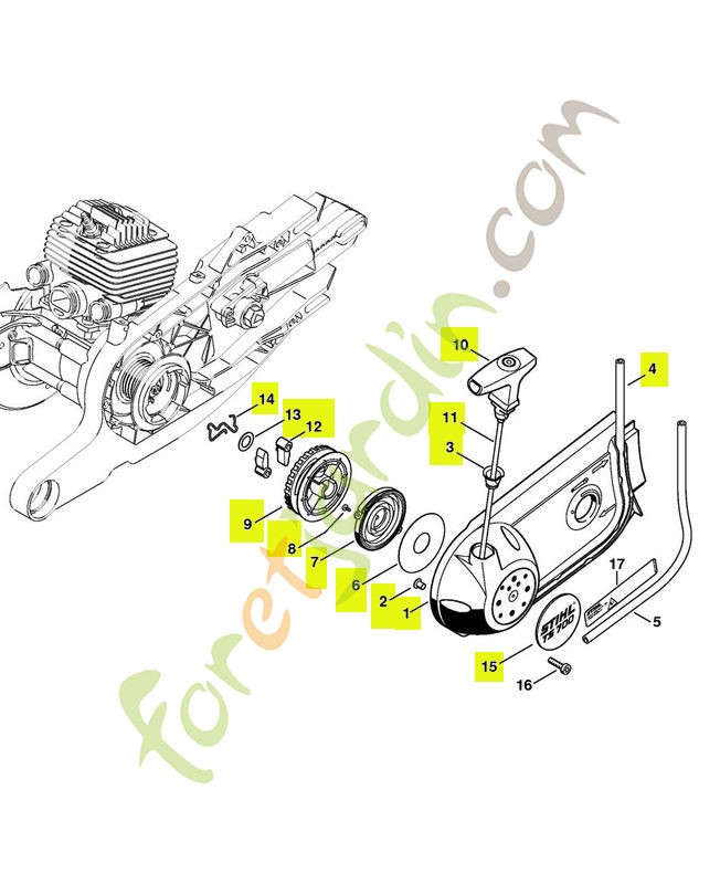 lanceur complet stihl réf : 4224-190-0306 en stock