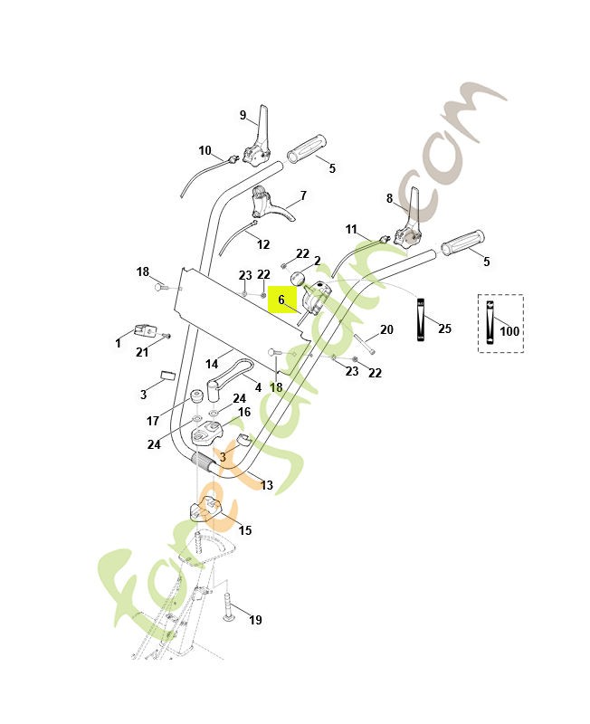 Cable commande des gaz stihl réf : 6380-180-1110