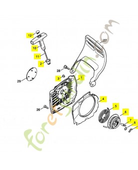 Carter ventilateur avec lanceur Stihl réf. 1143-080-2104