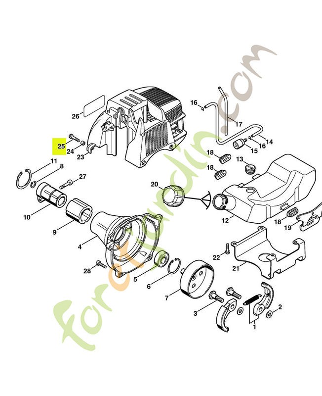 Vis cylindrique m5 x 23 stihl réf : 9022-313-1030