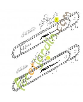 Maillon guidage de sécurité 3/8" G court Stihl réf.3210-662-1151 pour GS 461- Pièce de détachée Sithl / Vicking