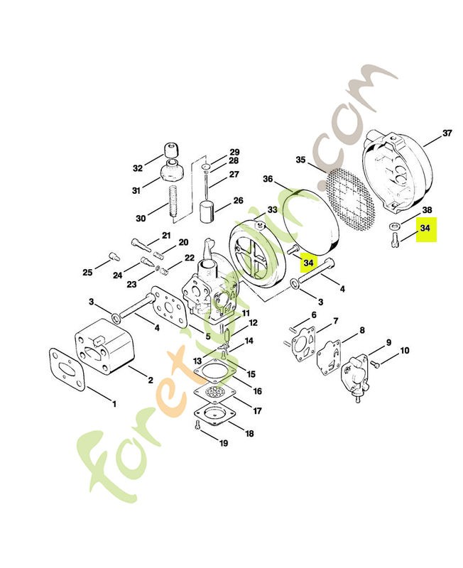 Vis cylindrique am 4x10 z3 stihl réf : 9047-319-0650