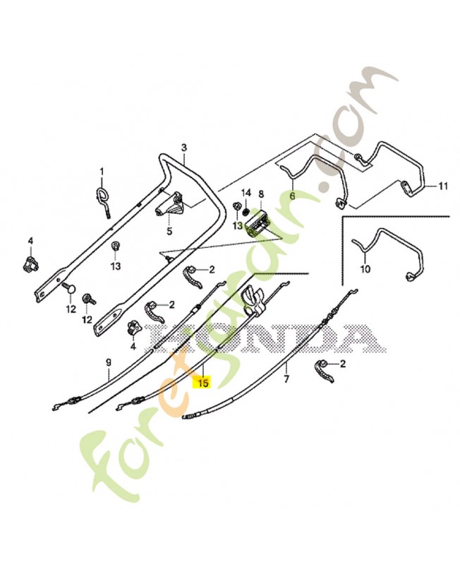 Cable comp. frein réf. Honda 54530VH3R11