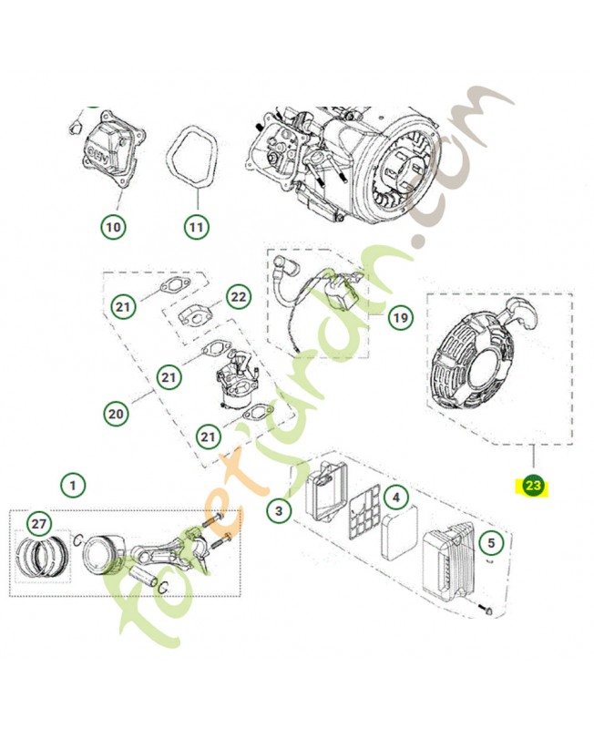 Lanceur complet husqvarna ref. 577473701