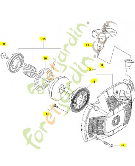 Ensemble démareur réf. Husqvarna 579425315 Remplace référence 579425307 ; 579425315 ; 579425311 ; 579425305 ; 579425302