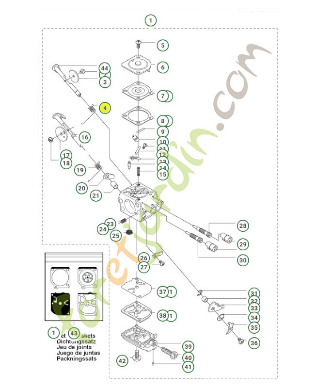 Ressort de rappel husqvarna réf : 544372401