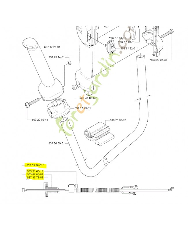 Cable husqvarna  réf : 537359601