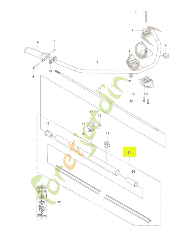 Ensemble de tube inférieur husqvarna réf : 535399801