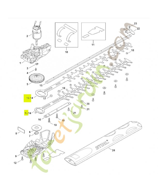 Jeu de deux couteaux 450 mm stihl réf. 4521-710-6000