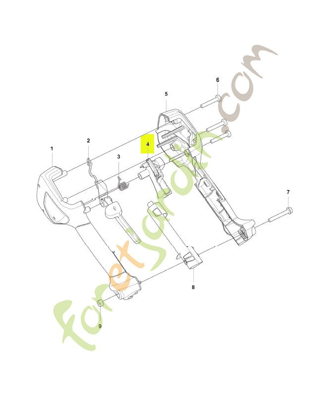 Ensemble de commande d'accélérateur husqvarna réf. 593044302