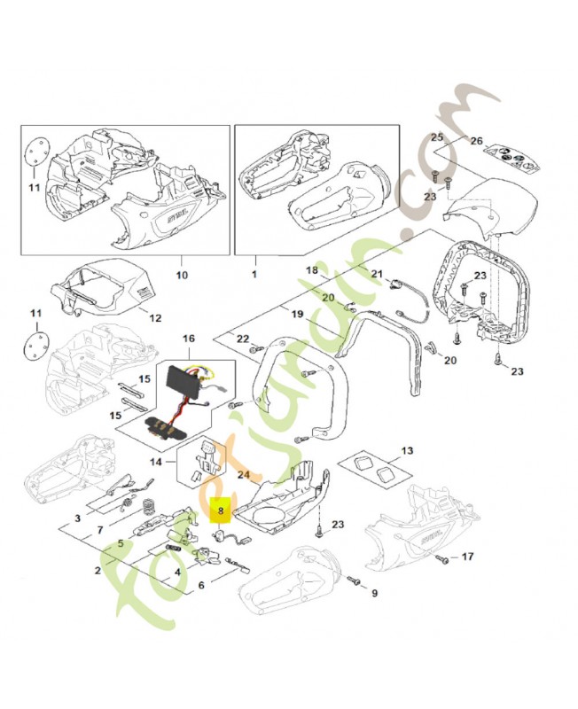 Commutateur stihl réf. HA06-430-0500