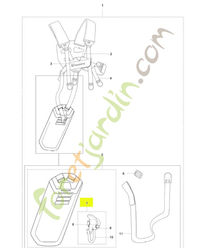 Crochet de suspension husqvarna réf :  502022806