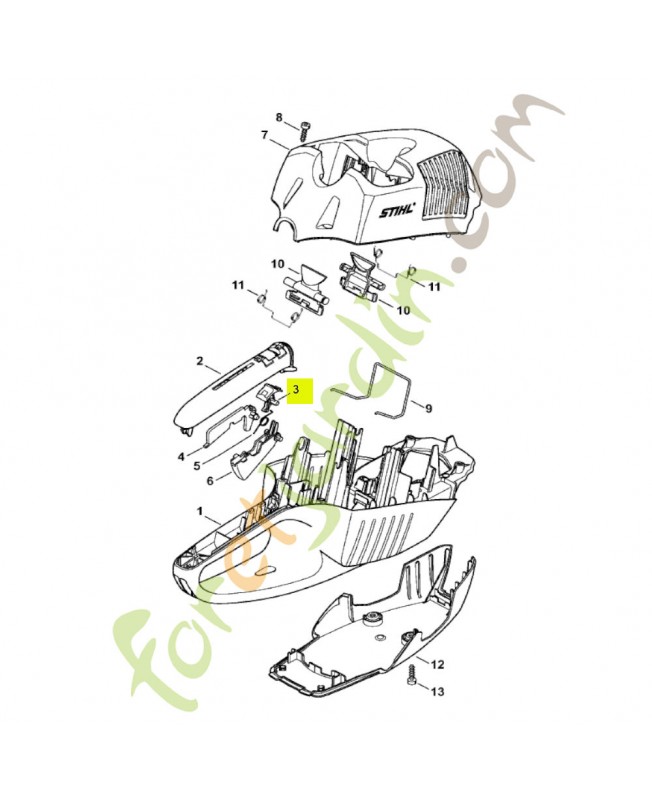 Levier d'encliquetage stihl réf. 4851-435-2800