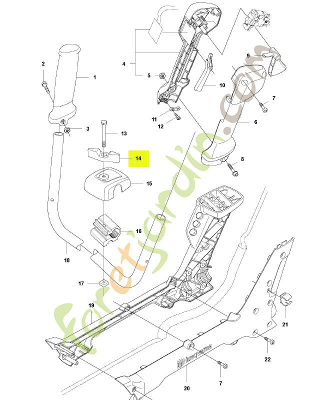 Ecrou papillon husqvarna réf : 502203801