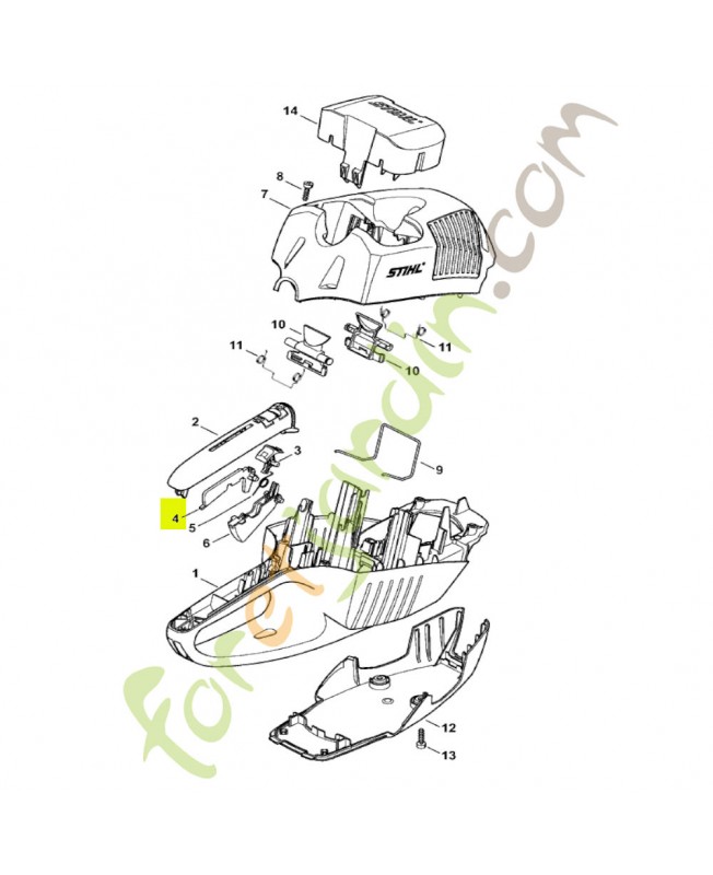 Blocage de gâchette de commande stihl réf. 4851-435-6300