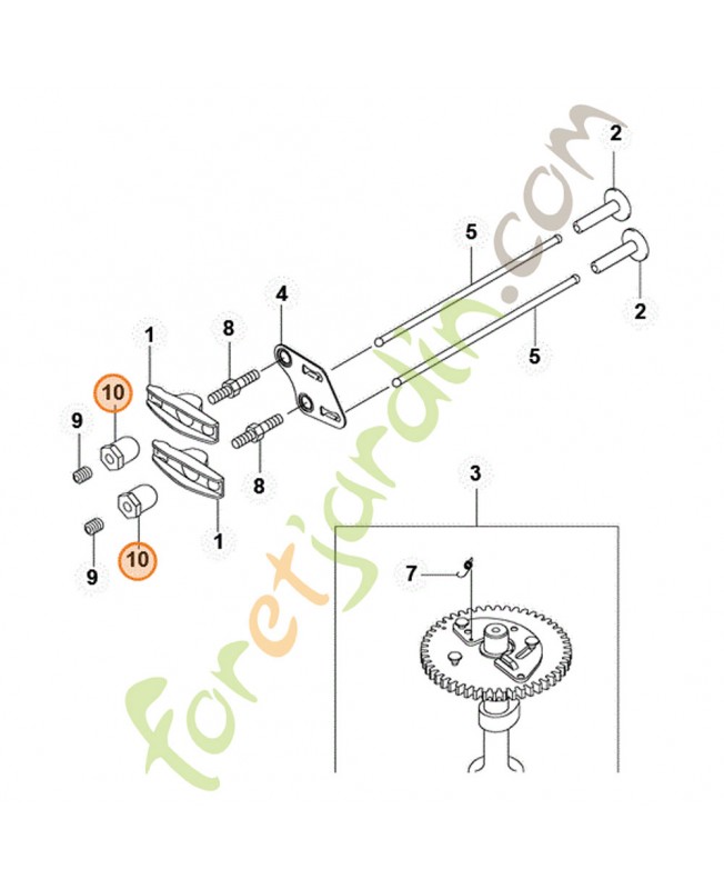 Ecrou stihl/kawasaki ref. 0001-038-1201
