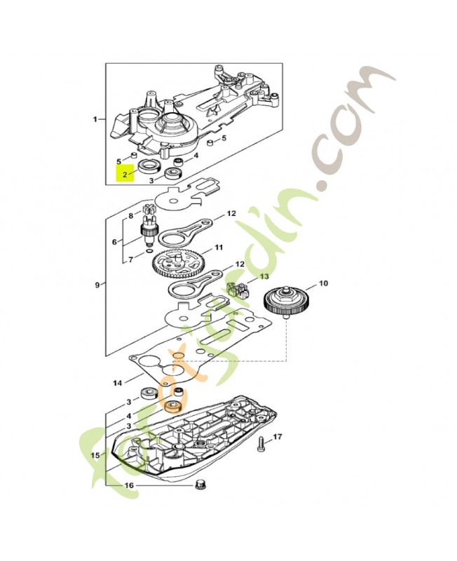 Roulement rainuré à billes DIN625-6903-2Z stihl réf. 9503-003-8212