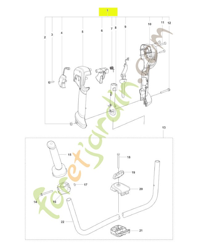 Kit poignée droite husqvarna réf : 546010101