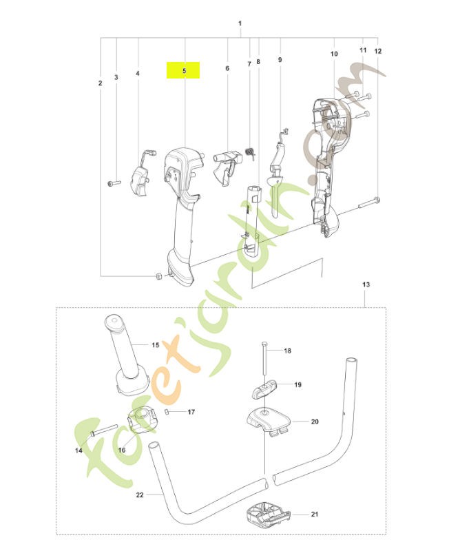 Demi poignée husqvarna réf : 593165402