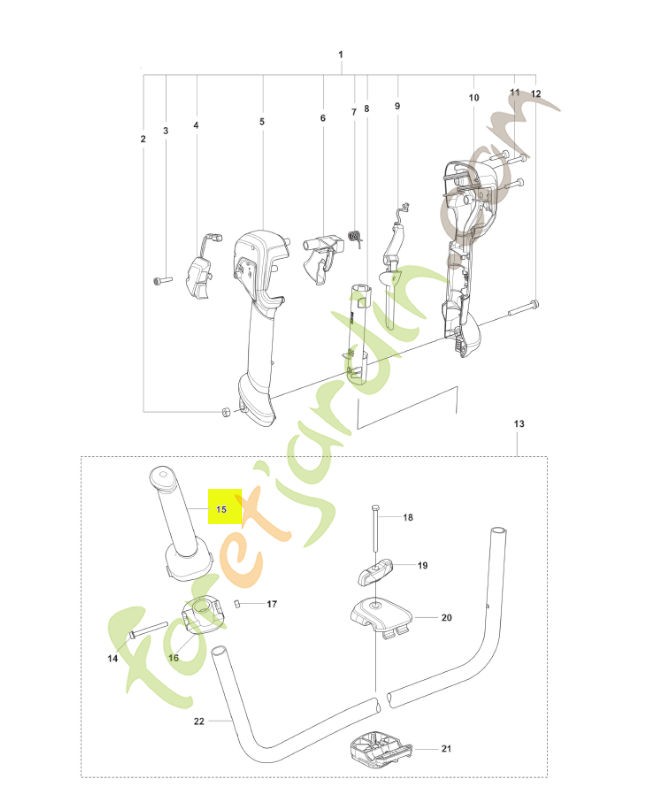 Poignée husqvarna réf : 537172801