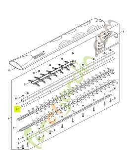 Glissière de couteau 750 mm / 30" R stihl réf. 4237-713-2204