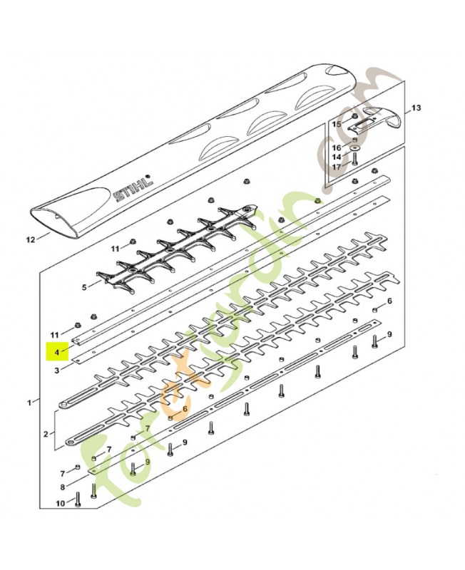 Glissière de guidage 750 mm / 30" R stihl réf. 4237-641-4604