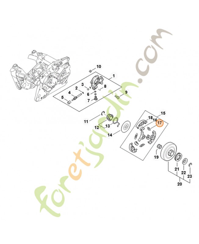 Ressort embrayage stihl ref. 0000-997-5611