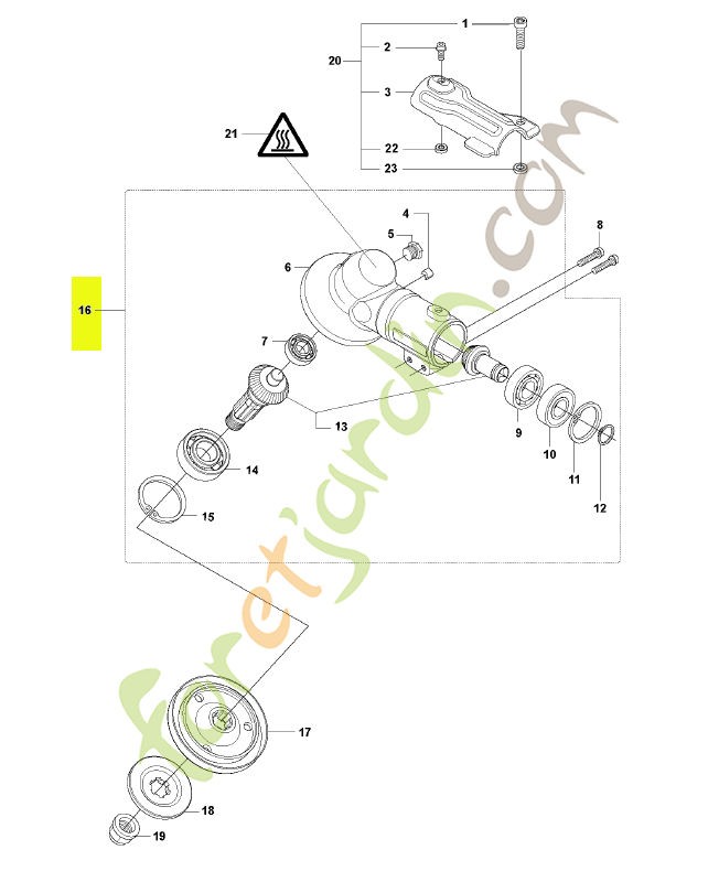 Renvoi d'angle husqvarna réf : 537295803