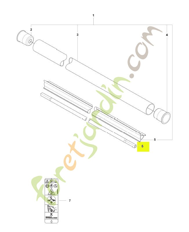 Arbre moteur husqvarna réf : 537355203