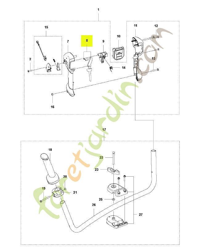 Gâchette de sécurité husqvarna  réf. 531293601