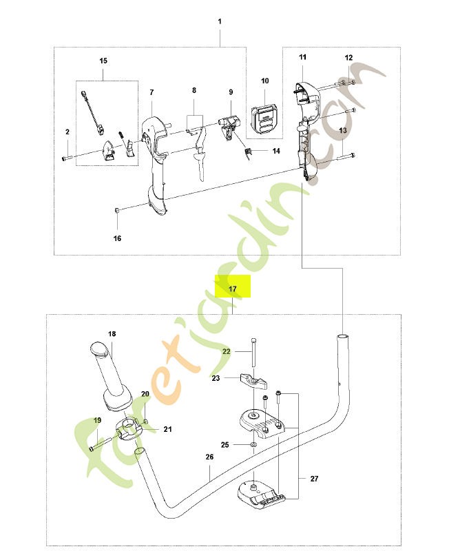 Guidon complet husqvarna réf : 593624001